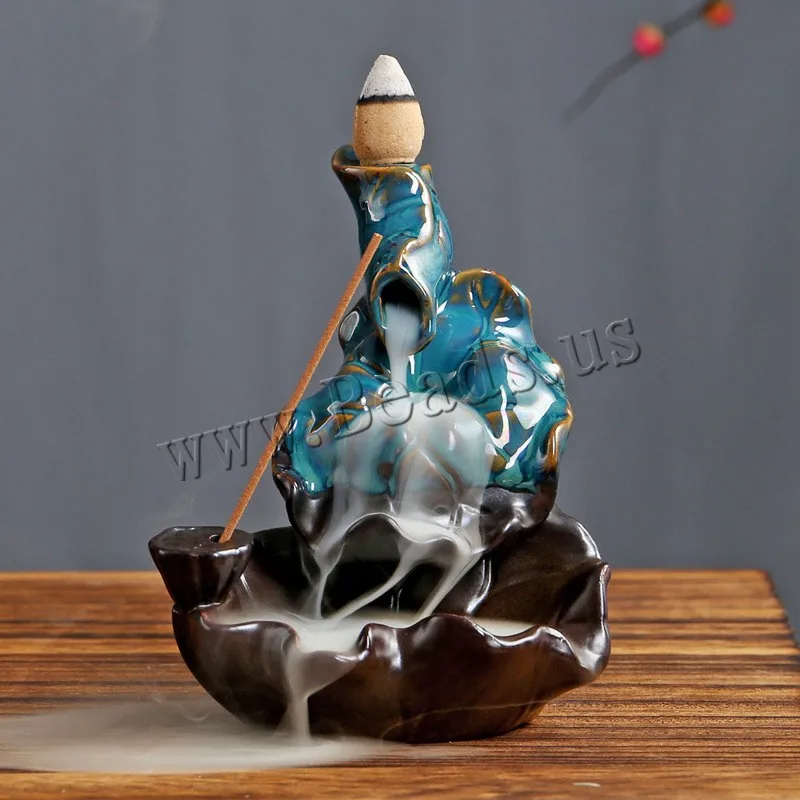 

Creative Incense Burner Holder Ceramic Lotus Backflow Censer Smoke Waterfall Aroma Burner Decoration Use In Home Office Teahouse