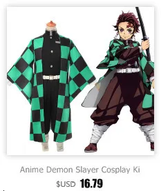 Аниме Demon Slayer Косплей Kimetsu no Yaiba Tanjiro Kamado Униформа костюм для косплея мужской кимоно для наряд для хэллоуинской вечеринки CS001