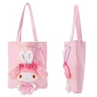 cartoon anime animals kawaii my melody plush single shoulder bag canvas embroidery cute soft plushie portable handbag girl gifts