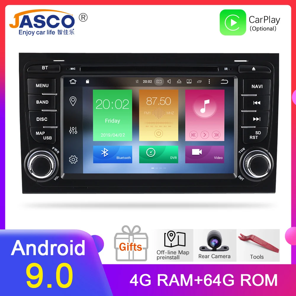 4G RAM Android 9 0 Автомобильный DVD стерео мультимедиа головное устройство для Audi A4 S4 B6 B7