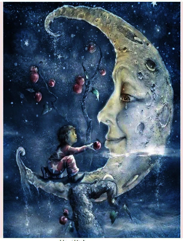 Детская Алмазная мозаика мультфильм луна Дети алмазная живопись Рисование