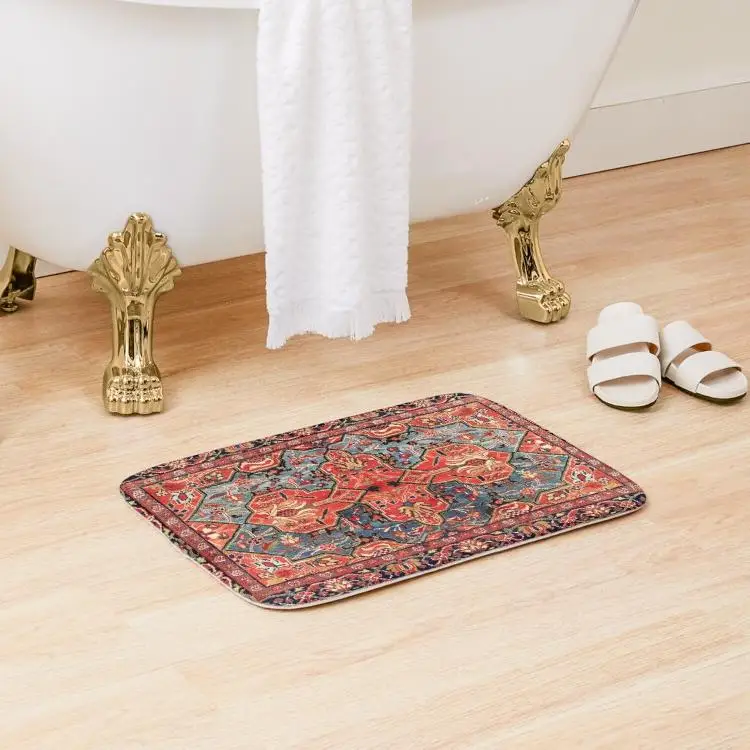 

Kashan Poshti Central Persian Rug Print Bath Mat Pad Decoration Home Carpet Wash Toilet Shower Room Kitchen Bathroom Modern