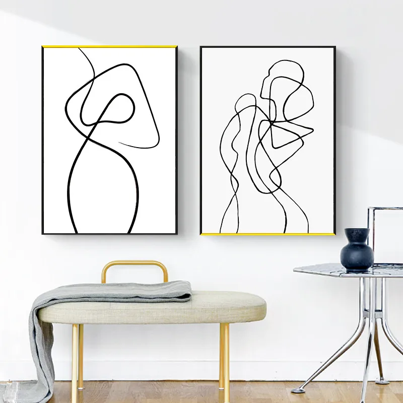 Картина на холсте абстрактная линия минималистский дизайн | Дом и сад
