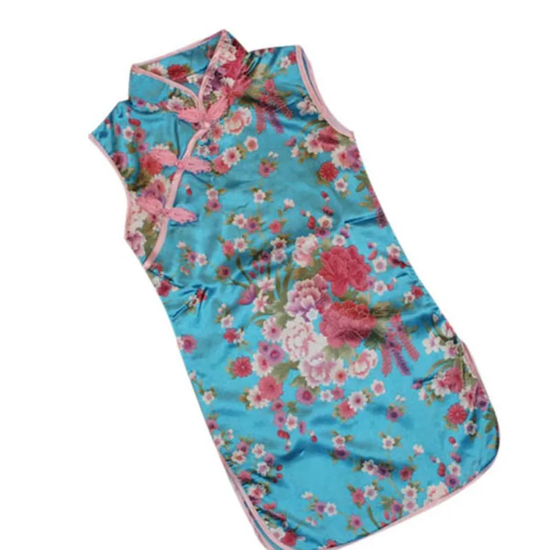 Китайское платье для маленьких девочек без рукавов в стиле Ципао одежда нового