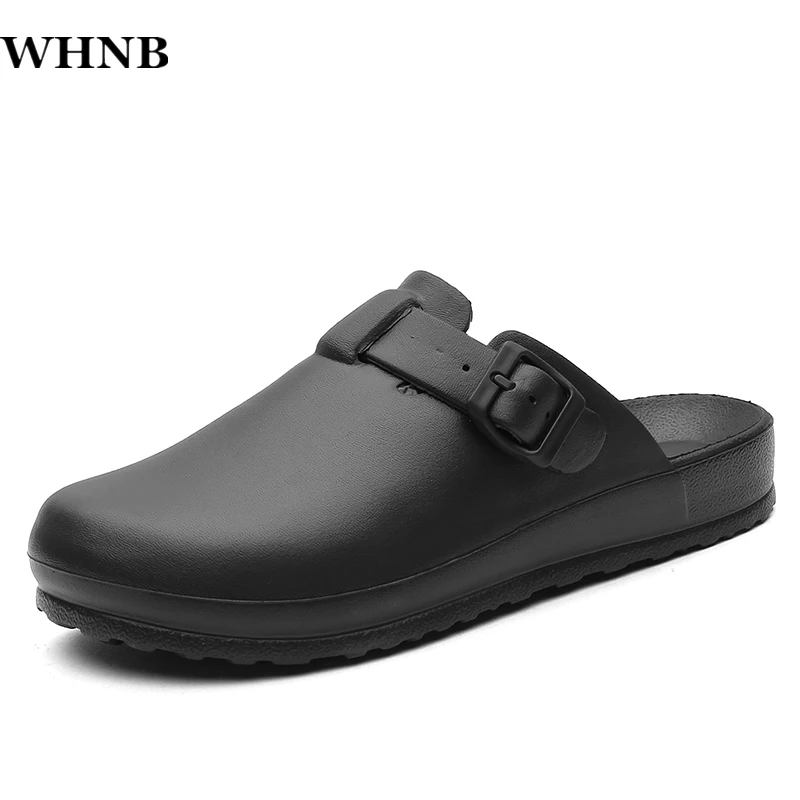 

YWYGMZ 2021 Men Sandals Summer Shoes Rubber Clogs EVA Unisex Garden Shoes Black Beach Flat Men