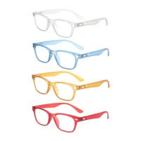 turezing 4 pack fashion reading glasses spring hinge men and women reader eyeglasses decorative eyewear 0600