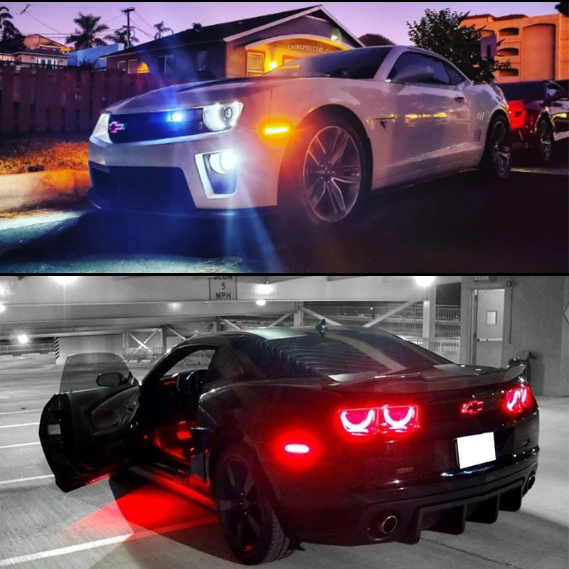 IJDM для 2010-2015 Chevy Camaro автомобильный передний Янтарный задний красный светодиодный