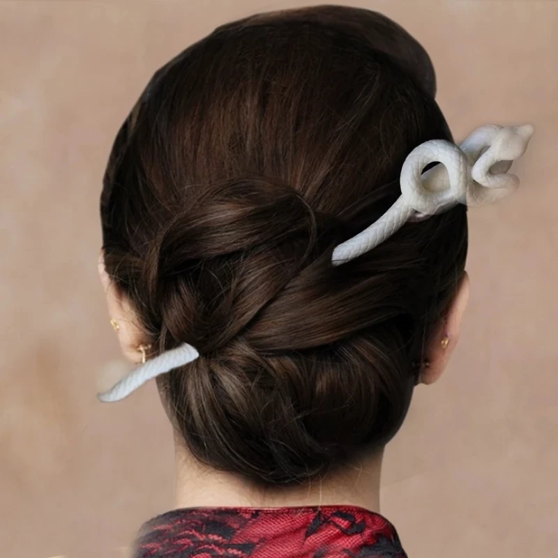 Женская заколка для волос черная или белая со змеиными волосами | Украшения и