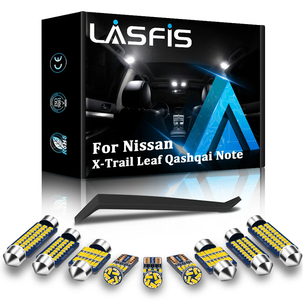 

LASFIS Canbus For Nissan X-Trail T30 T31 T32 Leaf ZE0 ZE1 Qashqai J10 J11 Note E11 E12 Versa Sentra Rogue LED Interior Light Kit