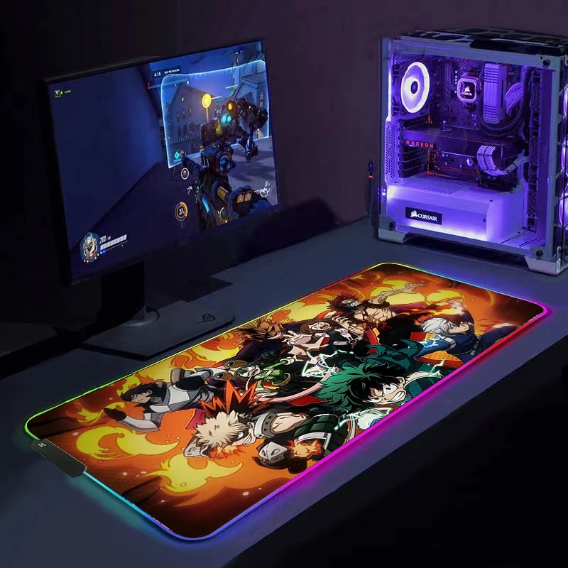 RGB мой герой Академия геймерский большой XL Коврик Для Мыши для ПК игровые