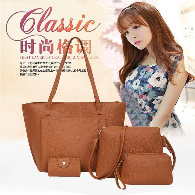 4 шт./компл. модный кожаный чехол портмоне с кисточками Для женщин сумка через