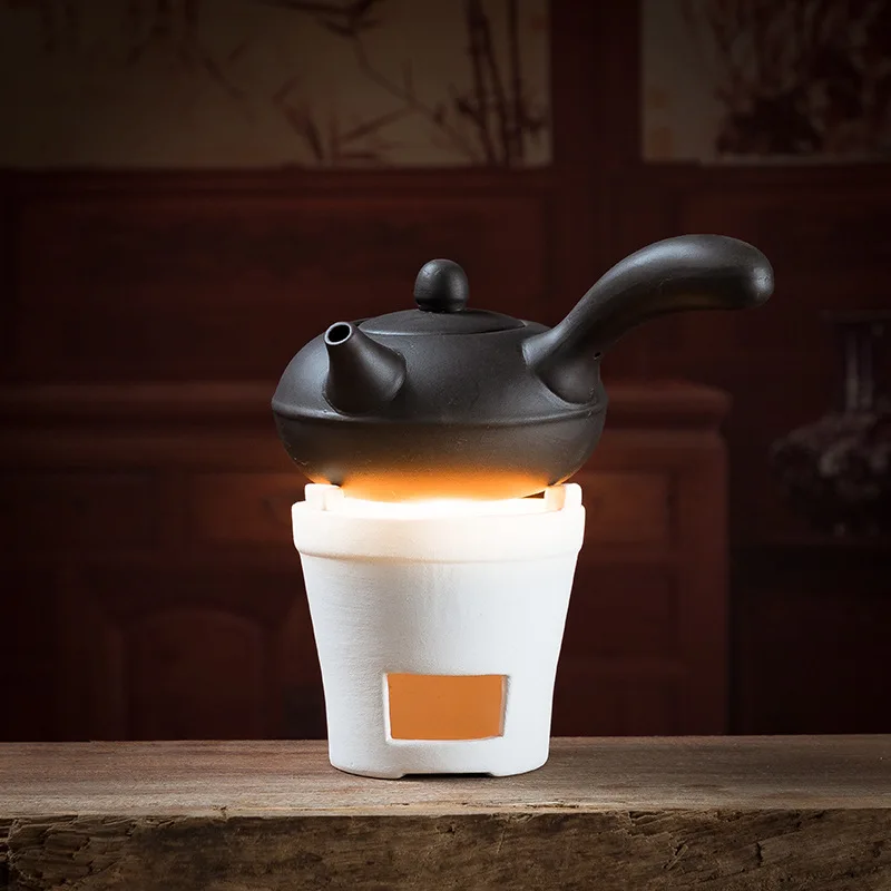 Винтажный подсвечник грелка для чая белая глина мини-плита чайник нагреватель