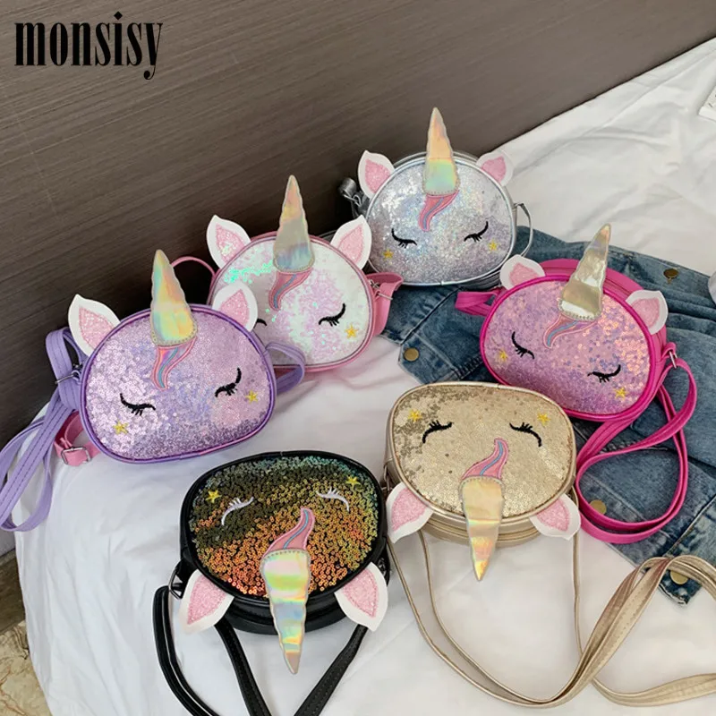 Кошелек Monsisy детский блестящий с единорогом Подарочный для мелочи 2021 | Багаж и