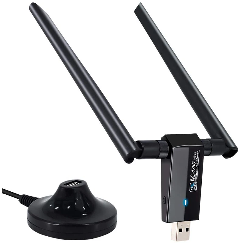 

1750 Мбит/с USB WiFi адаптер 2X5DBi антенны Dual Band 5,8 ГГц/2,4 ГГц USB3.0 Беспроводной сетевая карта LAN для настольных