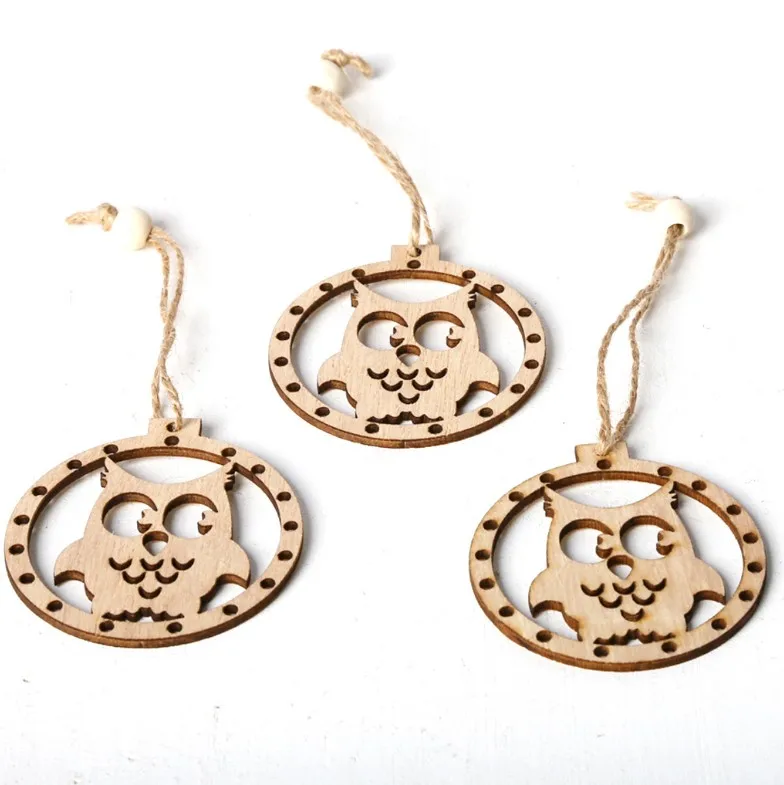 3 шт./компл. винтажные рождественские деревянные Подвески украшения DIY поделки