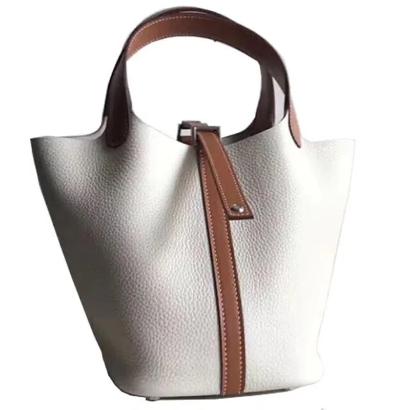 

New fashion cowhide women's bag fashion soft women's one shoulder handbag leisure Vintage bucket bag women's diagonal span bag