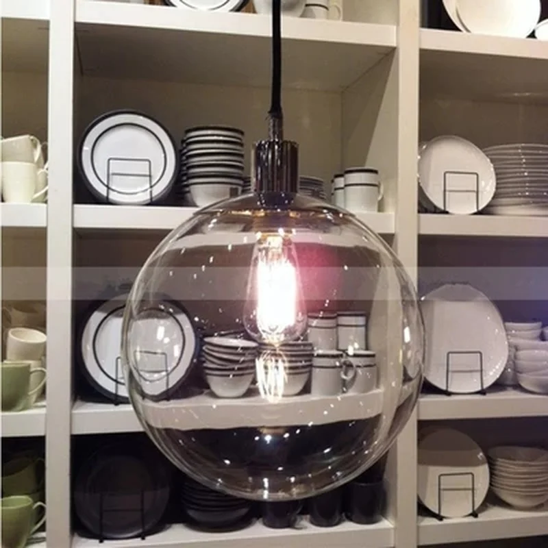 Современная маленькая модная прозрачная стеклянная лампа в форме шара для