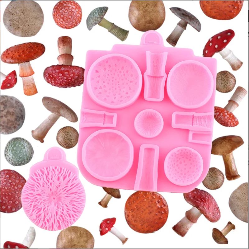 

2 шт., силиконовые формы для помадки в виде больших грибов