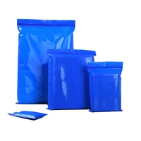 100pcs blue plastic zip lock grip seal bag resealable reusable grocery small gift craft jewelry storage packaging pouches