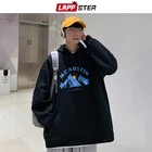 Толстовка LAPPSTER мужская с капюшоном в стиле Харадзюку, Свитшот в винтажном стиле Японская уличная одежда, худи в стиле хип-хоп, большие размеры, 2022