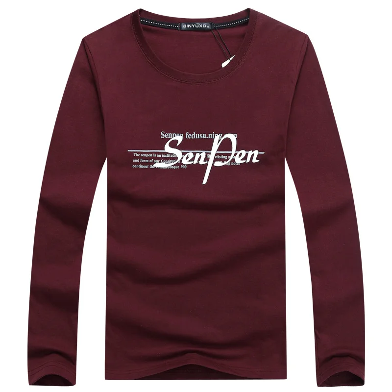 Новинка 2021 осенне зимние мужские топы SWENEARO модная футболка с круглым вырезом и