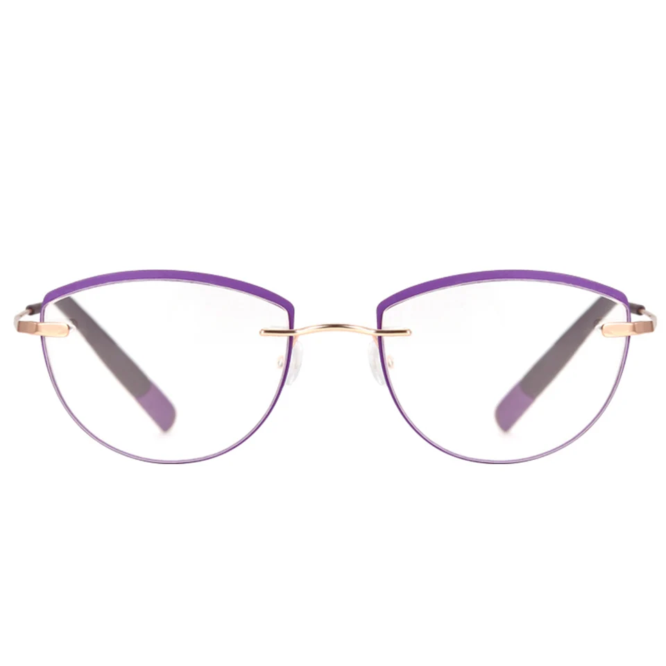 Женские очки для чтения кошачий глаз оправа из нержавеющей стали ультралегкие