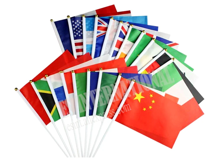 Индонезийский ручной флаг Национальный 14*21 см полиэстер маленький размер