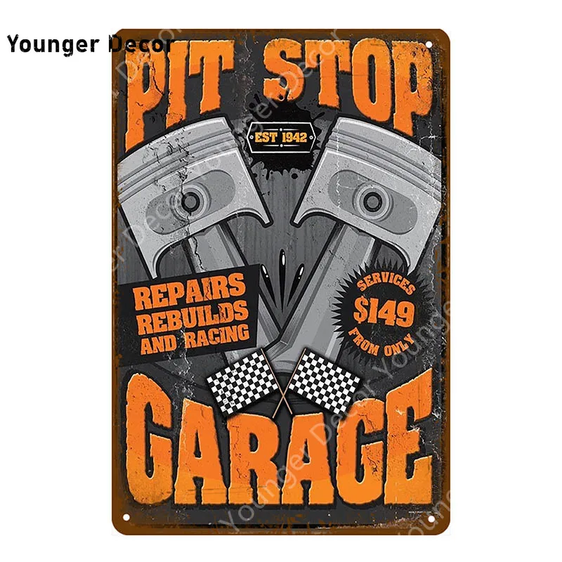 Dad's Garage Pin Up Girl Route 66 жестяная вывеска металлический плакат художественное украшение стены Паб Бар Кафе домашний декор винтажное железное ремесло YI-085