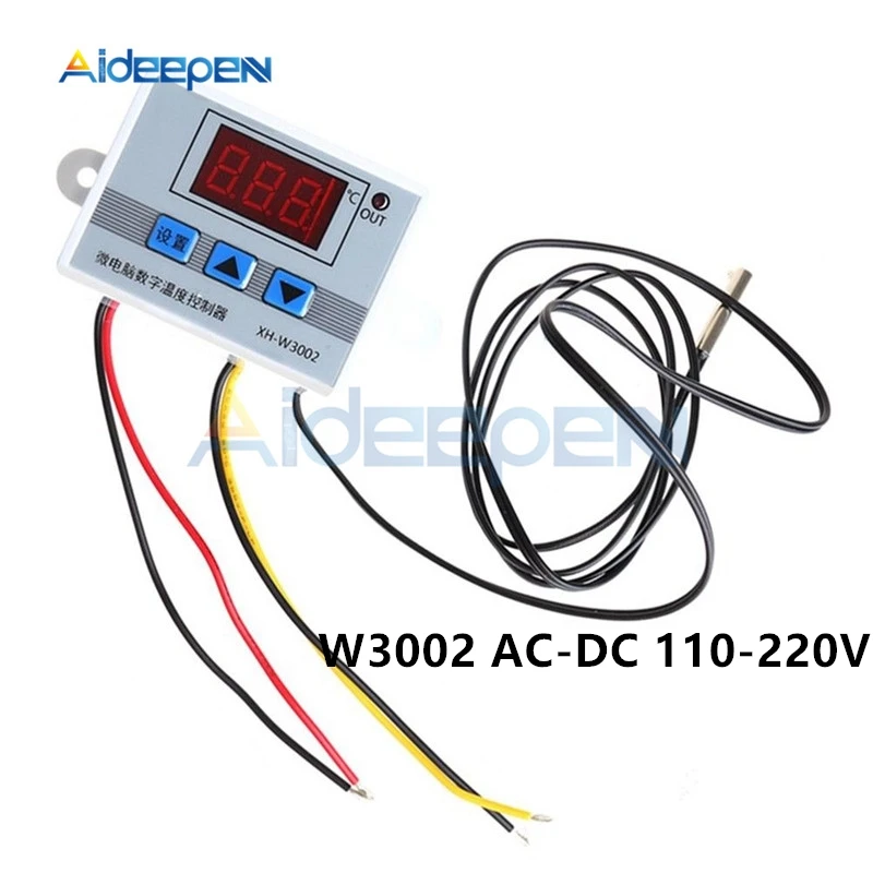W3002 AC-DC 110-220V W3001 W3002 DC 12 В 24 В AC 110-220 В светодиодный цифровой регулятор температуры Термостат терморегулятор датчик измеритель нагрева охлаждения - Цвет: W3002 AC-DC 110-220V