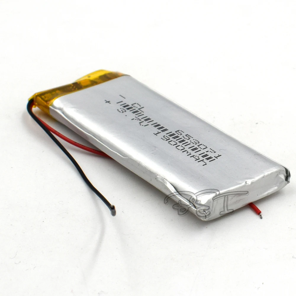 

10Pcs 3.7V lithium battery Li-polymer Rechargeable Cell Li-ion Polymer 653071 1900mAh For PSP Navi GPS MP3 MP4 Speaker Camera