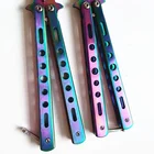 Расческа нож-бабочка из нержавеющей стали для тренировок, расческа для бороды, усов, инструмент для парикмахерских, Складная расческа