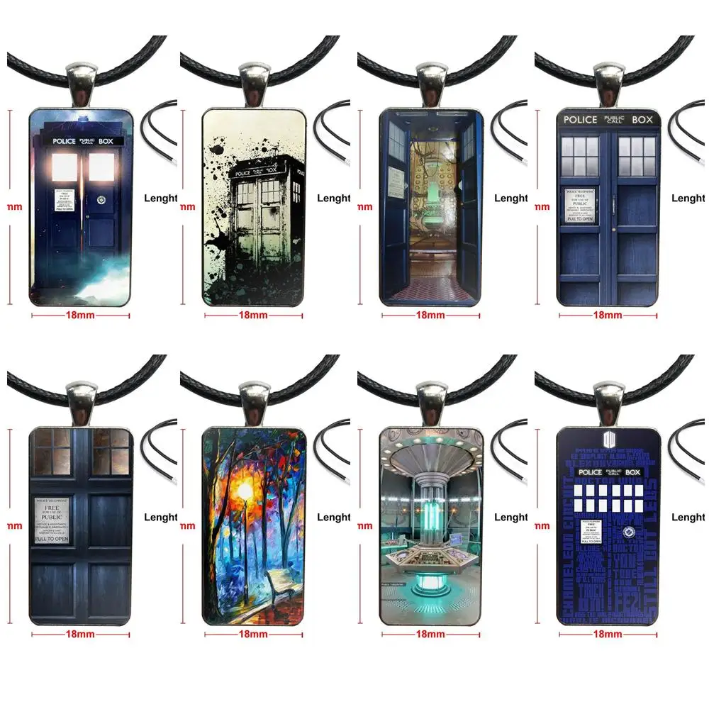 Черная полицейская коробка Doctor Who Tardis для женщин и девочек колье ручной работы из