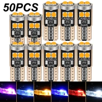 50pcs t10 w5w 168 wy5w super bright led car interior reading dome lamp auto wedge turn side parking bulb license plate lights