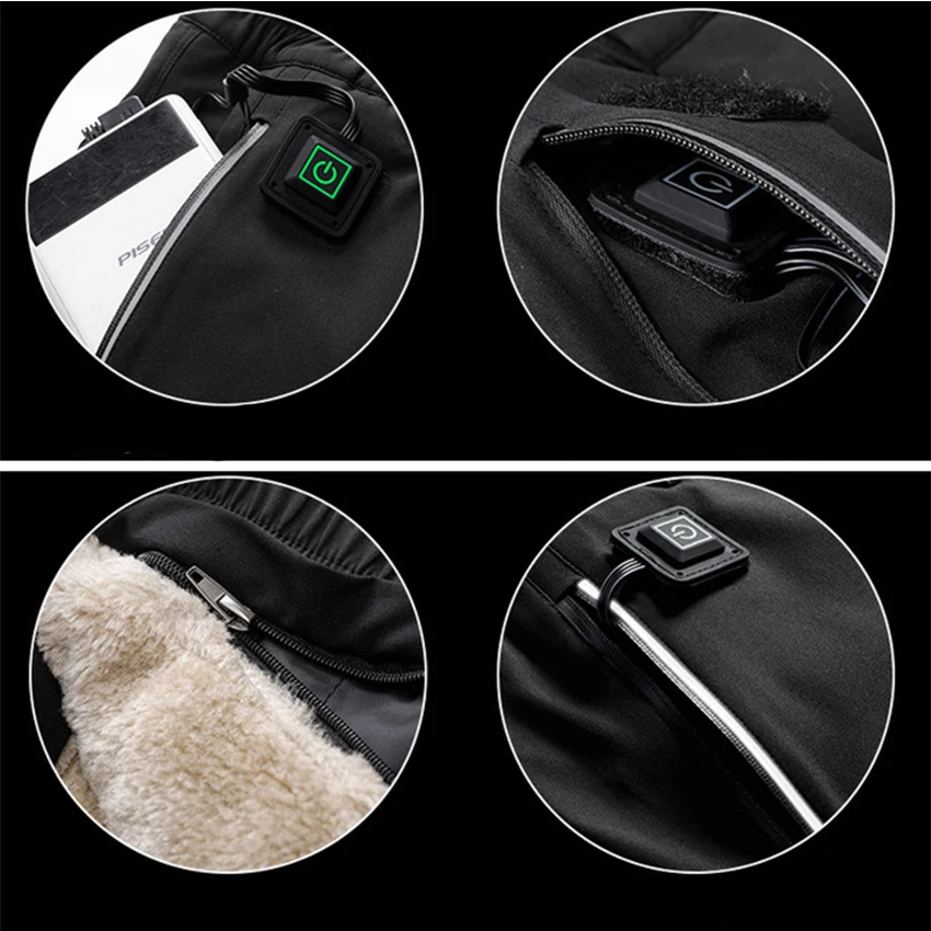 

Mountainskin Winter Women Men's 2 Pcs Detachable Heating Charging Outdoor Hiking Velvet Constant Temperature USB Thermal VA731