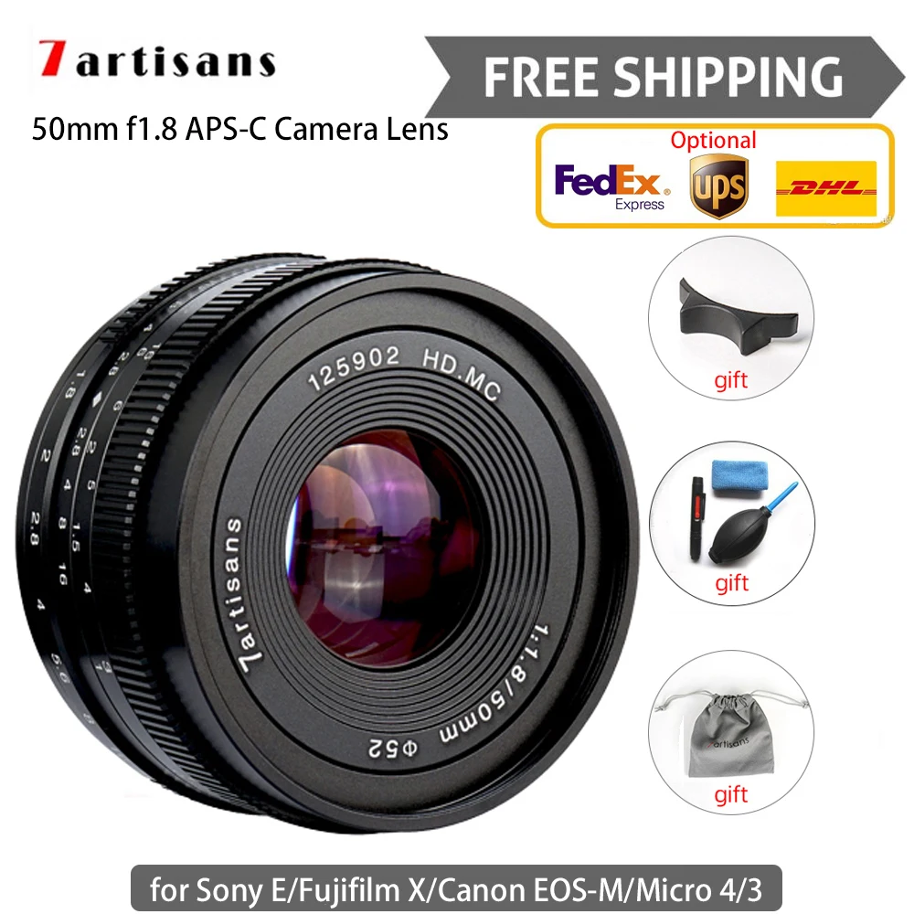 Объектив беззеркальной камеры 7artisans 50 мм f1.8 фоторамка для путешествий Canon