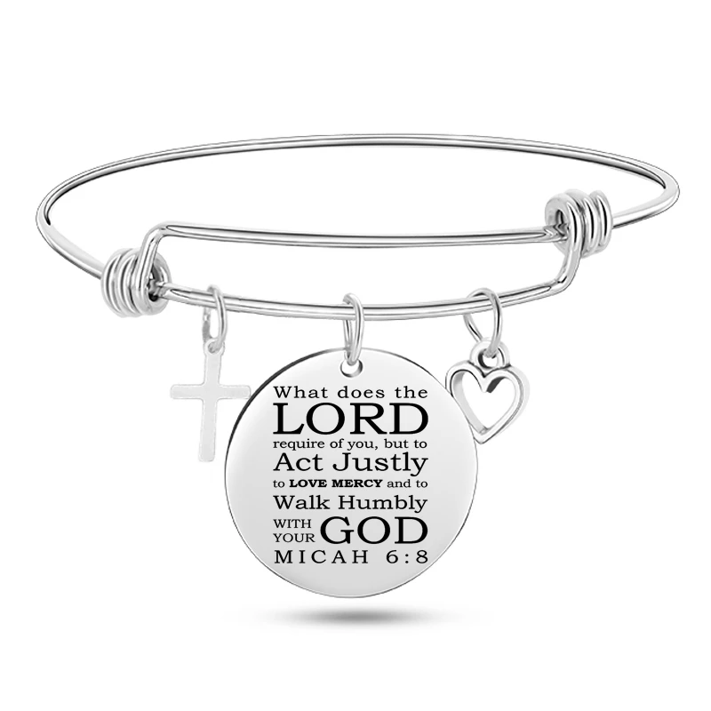 Классические христианские Библии крест браслеты женские серебряные из