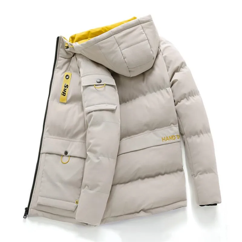 Зимняя мужская повседневная хлопковая куртка теплое пальто толстое Мужская
