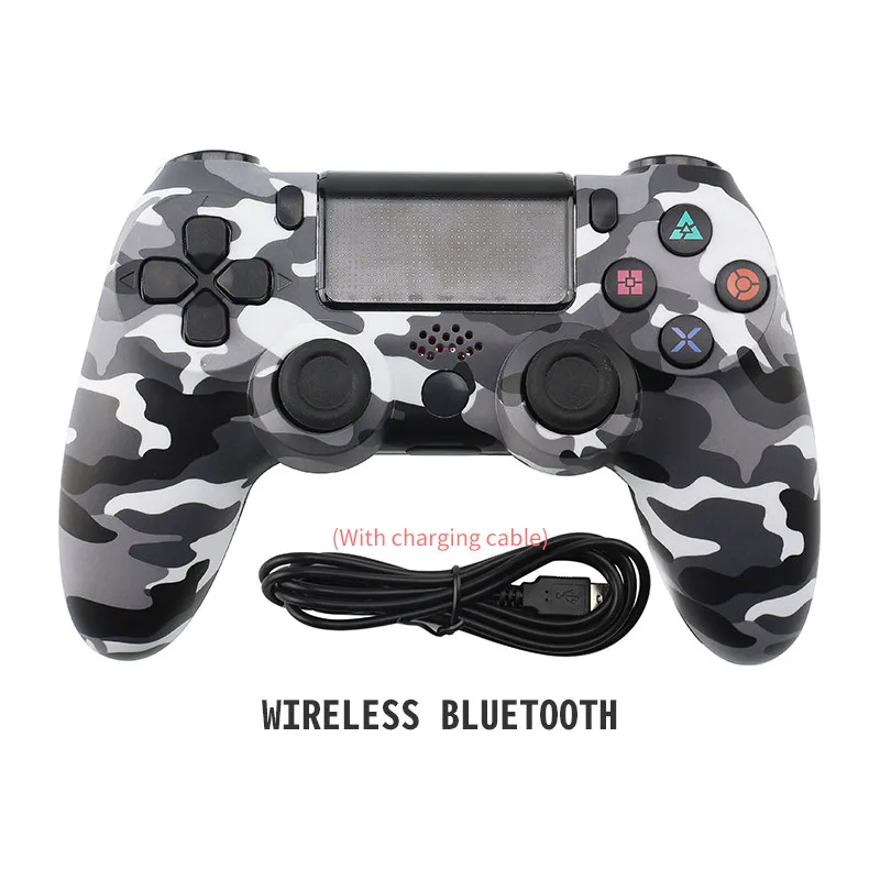 Данных лягушка Bluetooth Беспроводной игрового контроллера геймпад для PS4 контроллер для Playstation 4 Dualshock 4 двойной вибрации джойстика геймпад - Цвет: Gray camo wireless