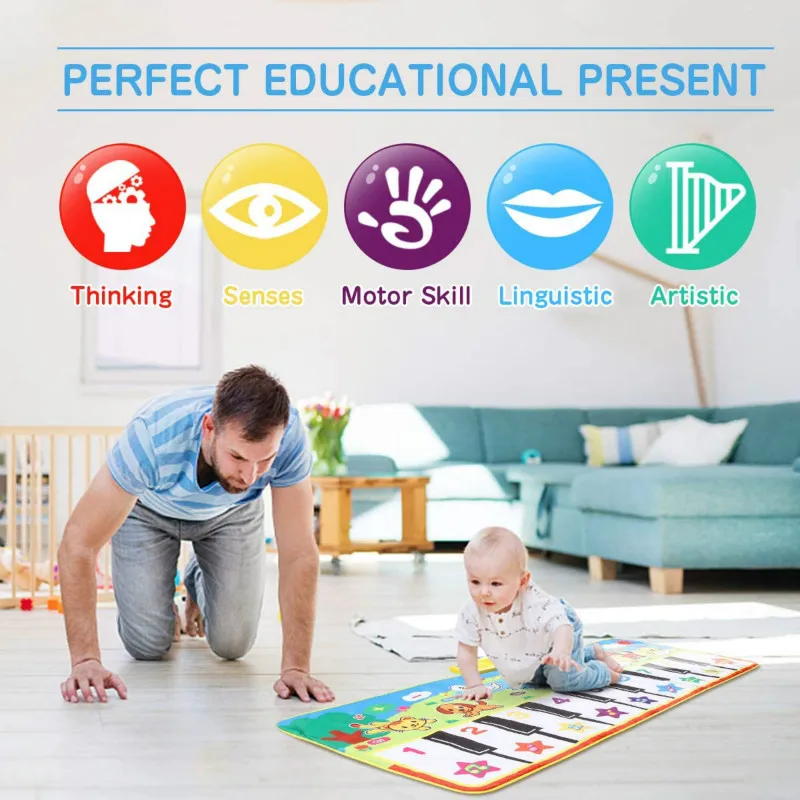 

6 Styles Instrument Toy Musical Mat Animal Voice Piano Carpet Music Game Early Educational Mat Children's Baby Toys Kids Gift