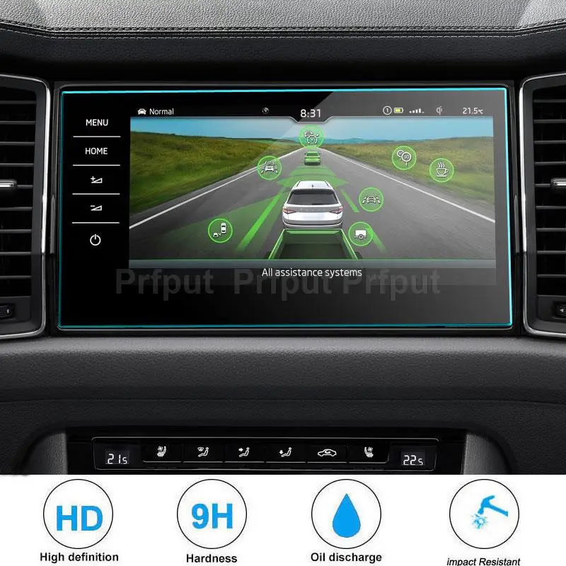 

Car Protective Tempered Glass Screen Sticker For Skoda Karoq 2021 2022 9.2 inch inch car gps Navigation radio AU Version