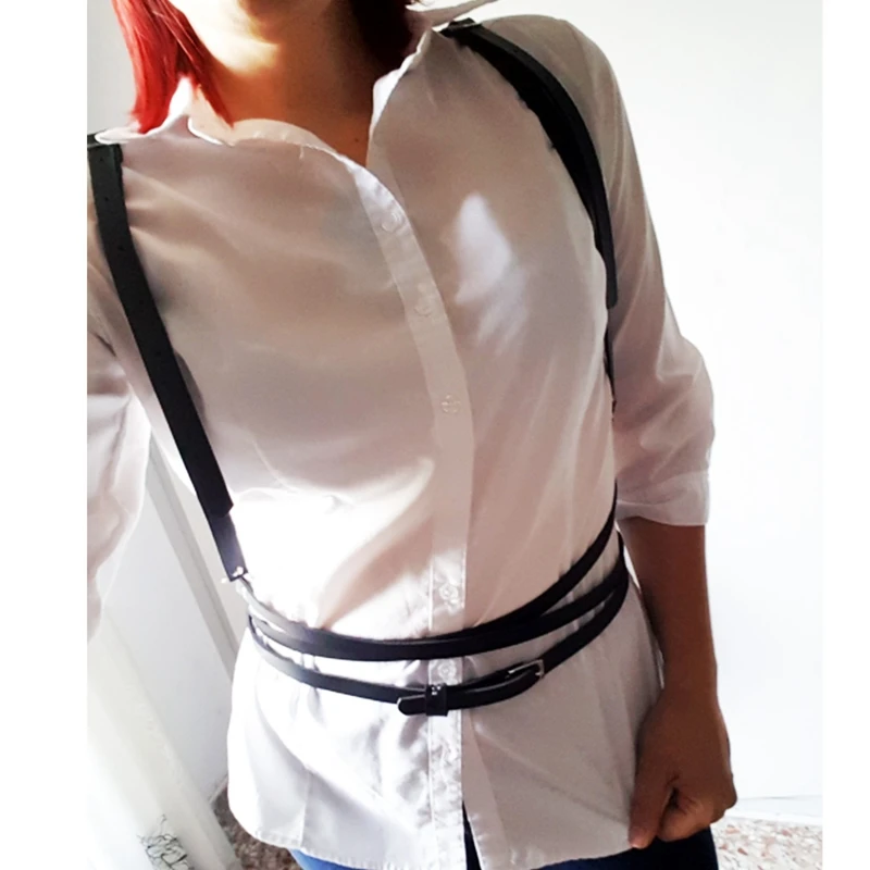 

Leather Harness Straps Women's Bondage Body Belt Erotic Bundle Accessories Punk Style Decorative Belt Club Prom Fetish Wear