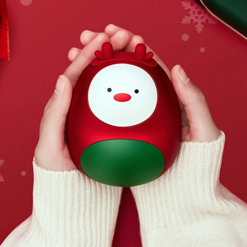 

2 Pcs Heater Portable Winter Heater USB Charging Pocket Portable Heater Travel Cute Christmas Gift Red & Brown