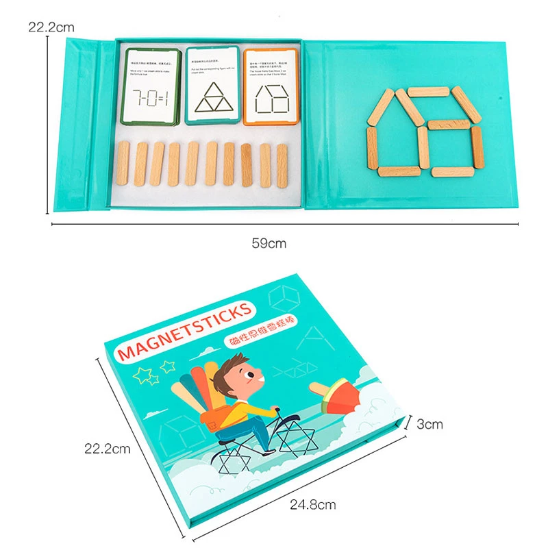 Деревянные магнитные палочки Обучающие игрушки пазлы детская доска Дошкольное