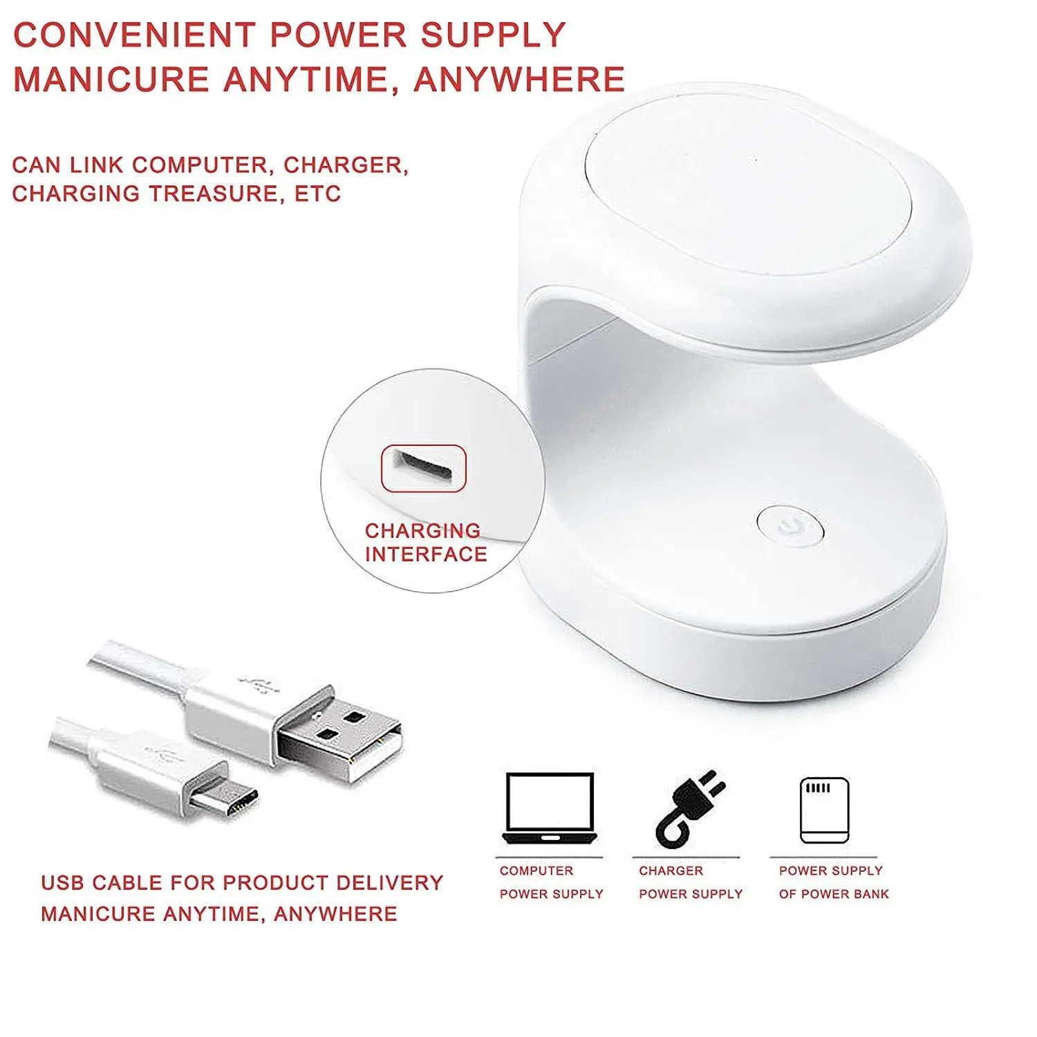 Быстросохнущая быстросохнущая портативная лампа Сушилка для ногтей с одним