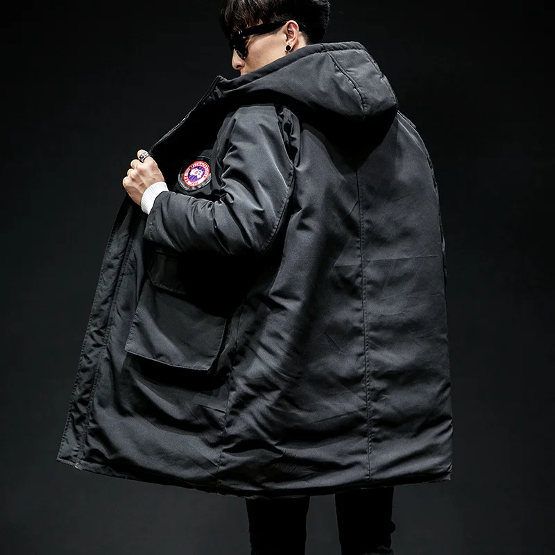 Liketkit мужские зимние куртки с капюшоном 2019 однотонные свободные камуфляжные