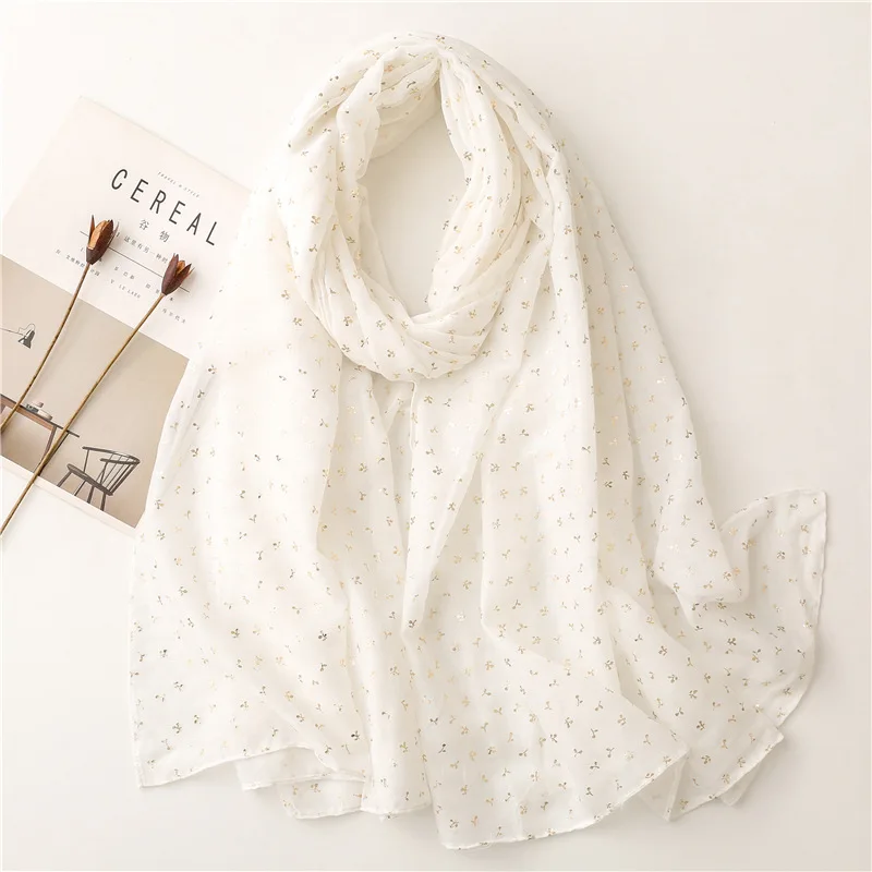 2020 New Fashion Summer Women Scarf Bohemia Foil Beach Hijab Shawls and Wraps Female Foulard Echarpe Designer Pashmina Bandana |