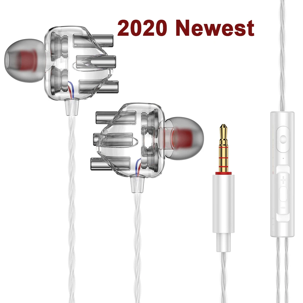 Шумоподавляющие Hifi наушники Четырехъядерные вкладыши полностью прозрачный