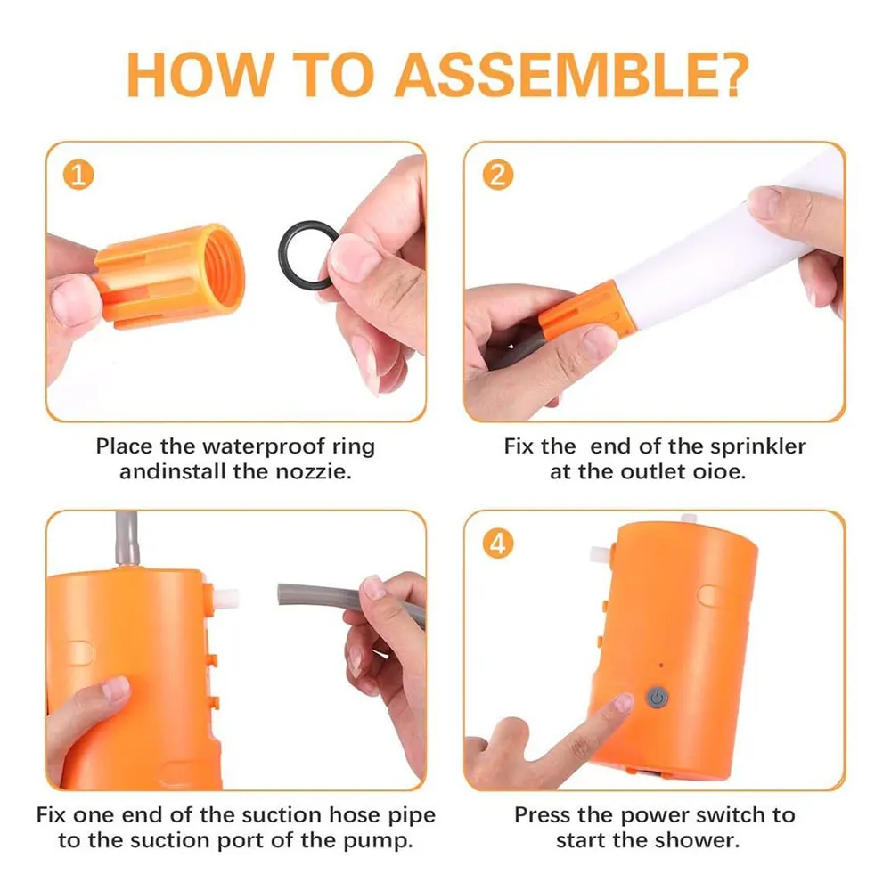 Дешево Портативная автомобильная мойка, походный душ, автомобильный душ, мощная мойка высокого давления, электрический насос для улицы, кемпинга, ...