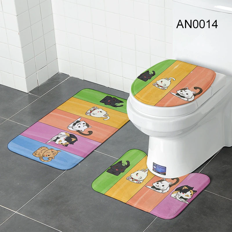 

Коврик для унитаза 3 предмета комбинация ковриков пыленепроницаемый абсорбирующий нескользящий коврик для ванной чехол для сиденья унитаз...