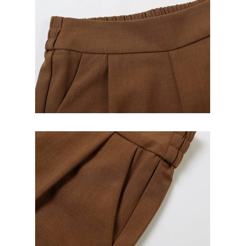 

CUHAKCI Office Female Solid Black Summer Plus Size Loose Classic Trousers Fashion Women Harem Pants Elastic High Waist
